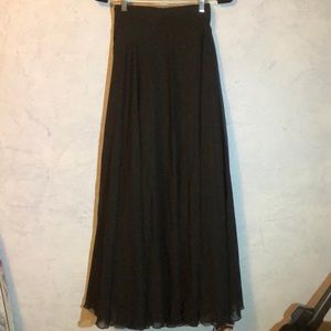 High waisted black chiffon maxi shirt